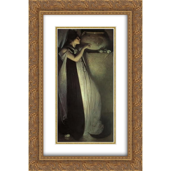 John White Alexander 2x Matted 16x24 Gold Ornate Framed Art Print 'Isabella and the Pot of Basil'