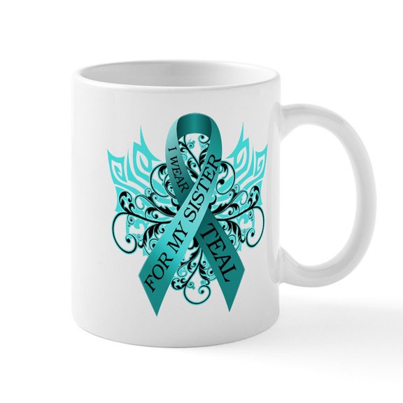 CafePress - I Wear Teal For My Sister Mug - 11 oz Ceramic Mug - Novelty Coffee Tea Cup