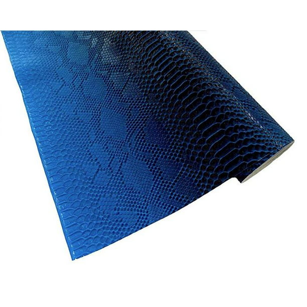 Blue Snake Skin Leather Fabric Stiff, Snakeskin Leather Fabric