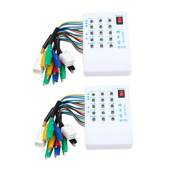 2X Brushless Motor Controller Tester 24V/36V/48V/60V/72V Electric Car E-Bike Scooter Hall Tester Test Device,2 x Electric Car E-bike Scooter Brushless Motor Controller Tester,white
