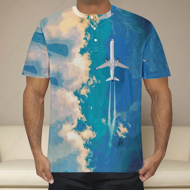 Styesk T-Shirts pour Hommes, Haut d'Été Imprimé à Manches Courtes et Col Rond