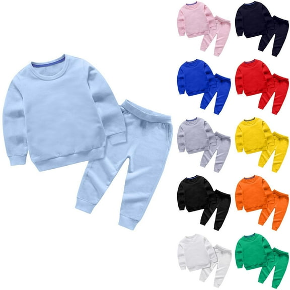 THDHVS Baby Boy Outfits,Toddler Outfits for Girls,Newborn Infant Baby Girl Boys Clothes Outfits Fall Winter Long Sleeve Sweatshirts Pants Cute Outfits Set Pink 9-10 Years