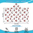 thumbnail image 2 of White Cow Strawberry Love Pattern Hooded Bath Towel，50"x30" for Ages 3 To 12 Kids, Quick Dry Lightweight Soft Microfiber Hood Beach Towel Cover Up for Kids, 2 of 7