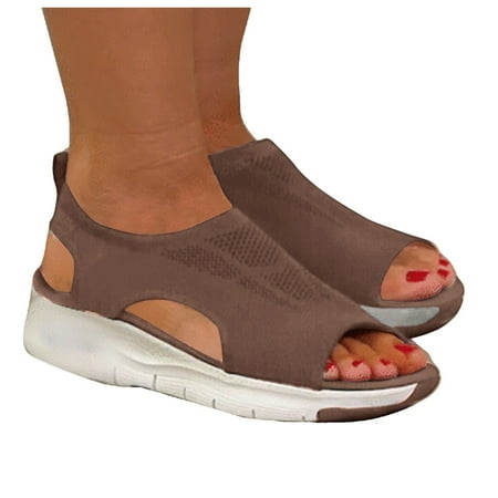 

Mzoazpie Casual Fashion Women s Shoes Sandals for Women Dressy Platform Sandals Fish Mesh Cork Sandals for Women Summer Mouth Women s Tan Sandals for Women Sandals