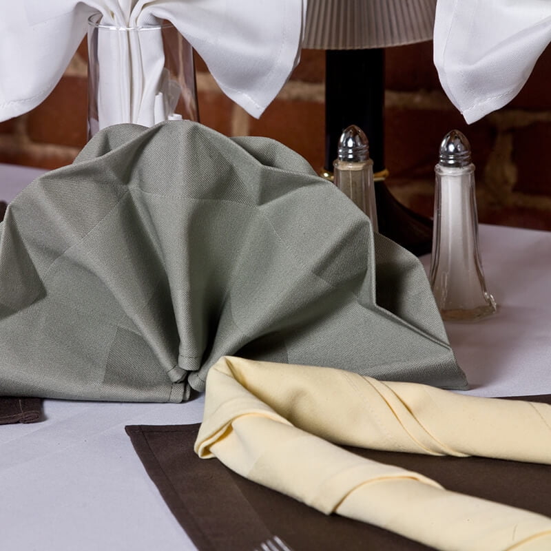 Star Linen 24 Pack Cloth Table Napkins / Linens 50/50 Satin Band 20