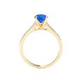 thumbnail image 2 of Yellow Gold Vermeil Ring with Round Sapphire and CZ, 2 of 5