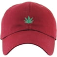 thumbnail image 3 of Marijuana Leaf Burgundy Dad Hat Baseball Cap Polo Style Adjustable Cannabis Weed Kush Pot Green 420 Grass Retro Ganja Stoner Hemp, 3 of 4