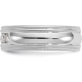 thumbnail image 3 of Solid True Origin 14K White Gold Men's 1/2 carat Lab Grown Diamond VS/SI D E F 5 Stone Double Milgrain Size 9 Band - Ring Size 9.0, 3 of 8