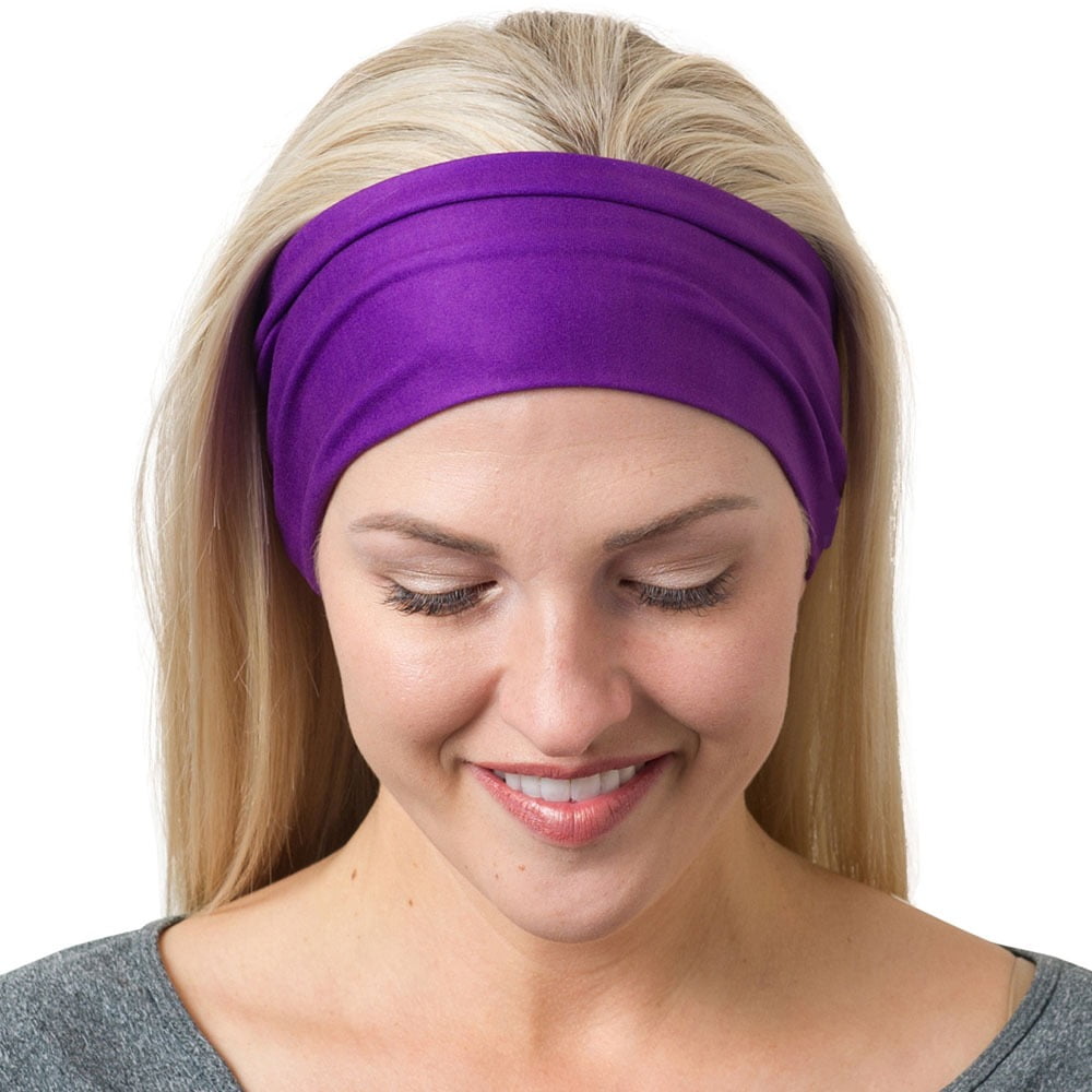 RiptGear Yoga Headbands for Women and Men Purple Solid