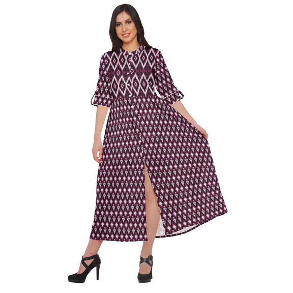 Moomaya Short Sleeve Printed Summer Kurti A-Line Tunic Dresses For Women
