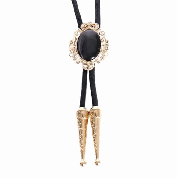 Crown Stone Jewelry Wedding Bolo Tie Western Faux Rope Vintage Necktie