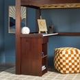 thumbnail image 3 of Walker Edison Contemporary Twin Loft Wooden Bed with Desk, Walnut, 3 of 11