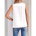 thumbnail image 4 of Women'S Silk Satin Tank Tops V Neck Casual Camisoles Sleeveless Business Work Blouses Dressy Summer Shirts White XXL, 4 of 8