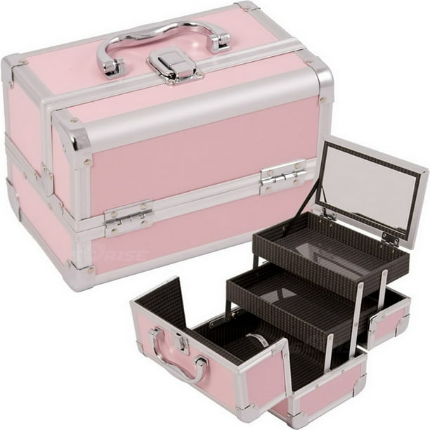 Just Case M1001PPPK Pink Makeup Case W/Mirror M1001