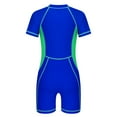 thumbnail image 2 of TiaoBug Kids UPF 50+ Rash Guard Swimsuit Girls Boys Short Sleeve Boyleg Sport Surfing Bathing Suit Royal Blue 5-6, 2 of 7