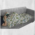 thumbnail image 6 of Floral Soft Flannel Fleece Blanket, Doodle Style Mother Earth Background with Various Leaf Dandelions Tribal Boho Design, Cozy Plush for Indoor and Outdoor Use, 70" x 90", Multicolor, by Ambesonne, 6 of 6