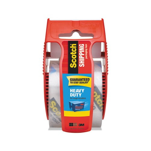 3850 Heavy-Duty Packaging Tape with Dispenser 1.5" Core, 1.88" x 66.66 ft, Clear