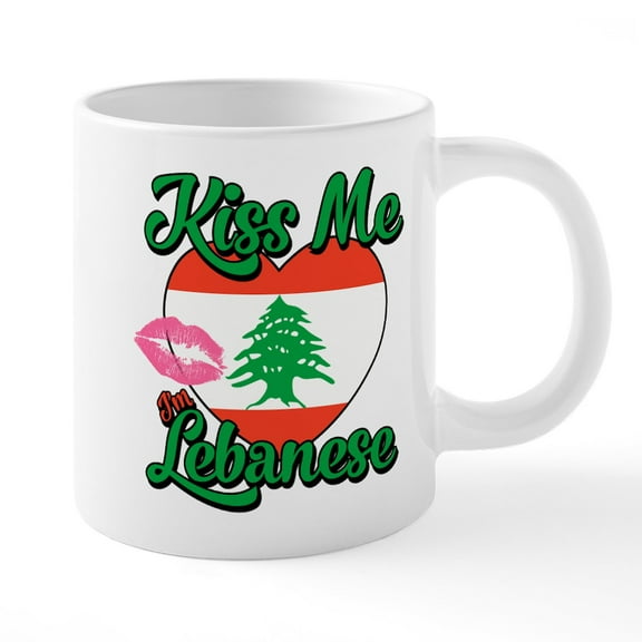 CafePress - Kiss Me Im Lebanese Mugs - 20 Oz White Ceramic Mega Mug