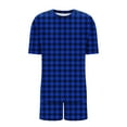 thumbnail image 5 of YUTK Women's Sleepwear Set Women's Casual Loose Printing Round Neck Short Sleeved Shorts Pajamas Suit Blue L, 5 of 5