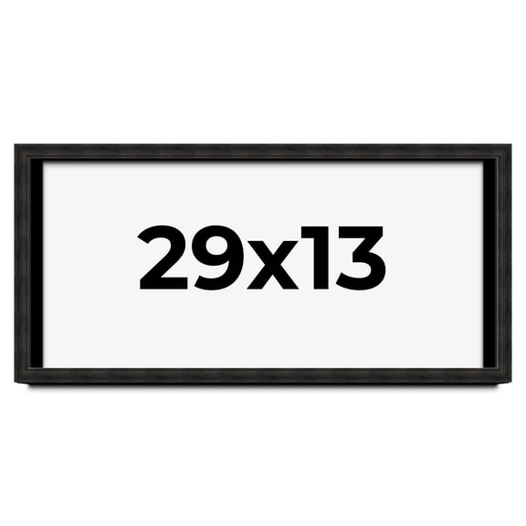 29x13 Shadow Box Black Rustic Barnwood Display Frame | 1.125 Inch Deep | 0.875 Inch Moulding Width