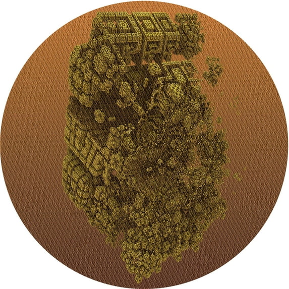 Ahgly Company Indoor Round Patterned Blood Red Brown Area Rugs, 5' Round