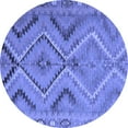 thumbnail image 1 of Ahgly Company Machine Washable Indoor Round Abstract Blue Contemporary Area Rugs, 4' Round, 1 of 4