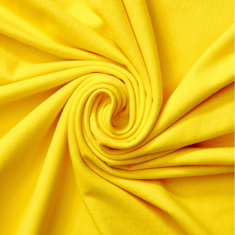 Cotton Jersey Lycra Spandex knit Stretch Fabric 58/60 wide (Yellow)