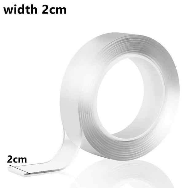 Cinta adhesiva de doble cara, cinta Nano superfuerte, lavable, reutilizable, impermeable, transparente, suministros de cocina y baño, 5M