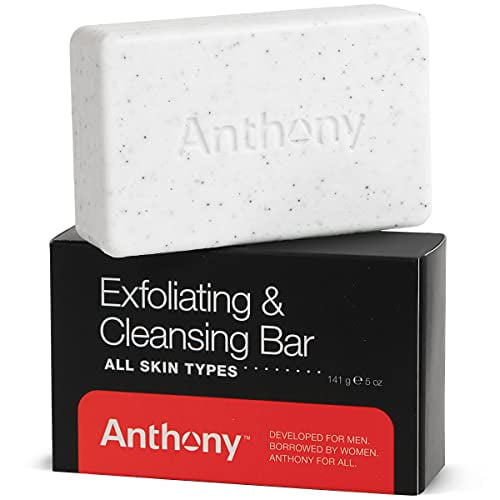 Anthony Mens Soap Bar Exfoliating Soap: Grapefruit Scent ? Contains Cucumber Extract, Jojoba, Shea Butter, Squalane and Coconut Oils, Moisturizes & Exfoliates Body Skin 5 Oz