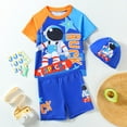 thumbnail image 2 of Vividxx Boys Haaiian Style 2 Piece Swimsuit Astronaut Cartoon Quick Dry Swim Set With Upf 50+ Sun Protction 6-7 Years, 2 of 8