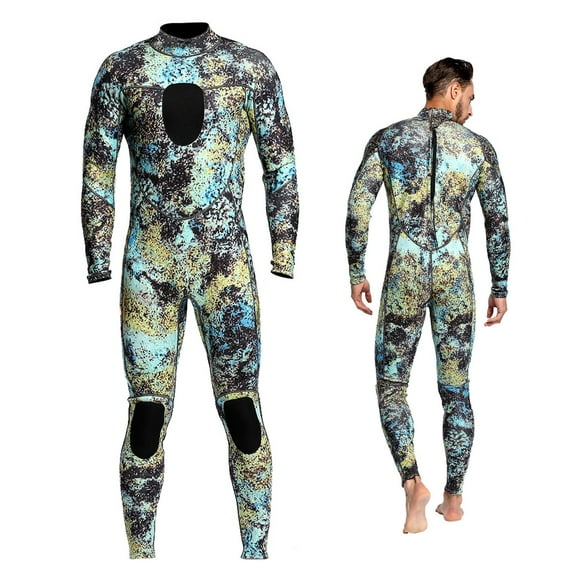 Wetsuits Mens 3MM Camo Neoprene Scuba Diving Unisex One Piece Sport Skin Spearfishing Full Suit (XXXL)