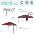 thumbnail image 2 of Best Choice Products 12x12ft Easy Setup Pop Up Canopy w/ 1-Button Setup, Wheeled Case, 4 Weight Bags - Burgundy, 2 of 8