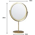 thumbnail image 2 of Espejo de mesa, espejo giratorio de metal, independiente, ajustable, 19 cm, redondo, color dorado, 2 of 4