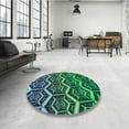 thumbnail image 3 of Ahgly Company Indoor Round Patterned Medium Sea Green Area Rugs, 8' Round, 3 of 6