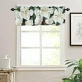 thumbnail image 2 of Floral Windows Valances Curtain White Magnolia Flower Kitchen Valances Rod Pocket Oil Painting Blooming Floral Window Treatment Short Topper Curtains for Kitchen Living Bedroom 1 Panel,54 by 18 inch, 2 of 5