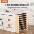 thumbnail image 2 of VEVOR Stackable Modular Wine Rack, Solid Bamboo Wood Storage Racks, Floor Freestanding Wines Holder Display Shelf, Wobble-Free Shelves for Kitchen, Bar, and Cellar, 2 of 8