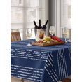 thumbnail image 6 of Navy Blue Striped Table Cloth, Modern Abstract Art Geometric Stripes Waterproof Tablecloth for Rectangle Tables, Reusable Washable Fabric Table Cover for Restaurant Kitchen Dining Tables 60"x84", 6 of 6