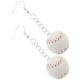 thumbnail image 5 of 1 par de pendientes de béisbol 3D con forma de bola para niñas, 5 of 7
