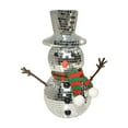 thumbnail image 2 of zhmrfg Discoes Snowman Mirror Balls Decorative Ornament 7.87"x3.74"x3.74" Holiday Winter Tabletop Mantel Shelf Reflective Disco Balls with Knitted Scarf for Christmas Party Home Decor, 2 of 6