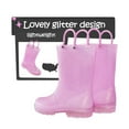thumbnail image 5 of Bocca; Kids' Waterproof Glitter Design Rain Boot, Mid-Calf Pink, 13, 5 of 7