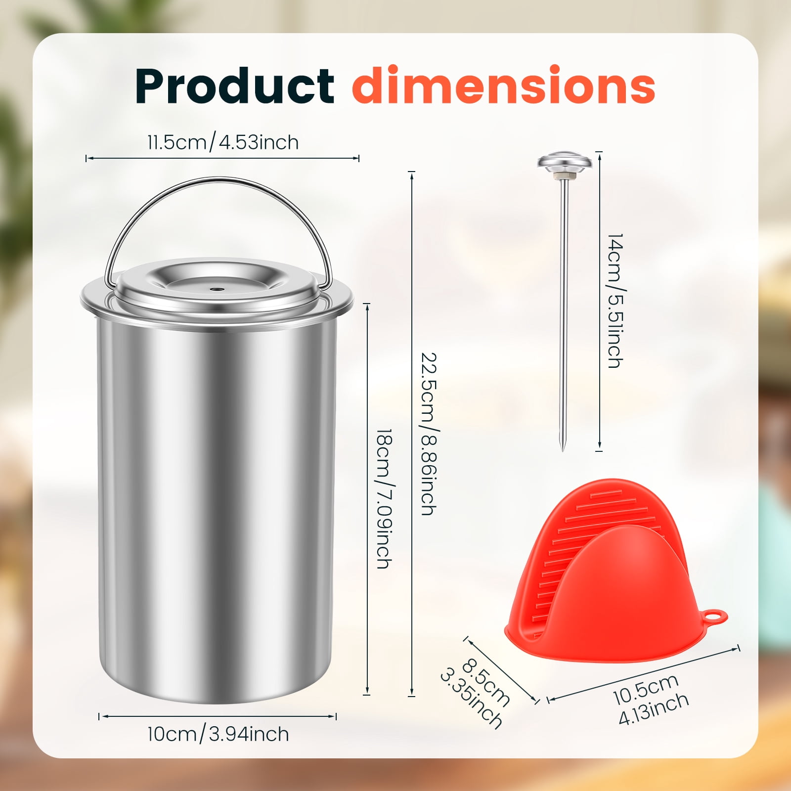 Grusce Stainless Steel Ham Cooker for Making Healthy Homemade Meats, Kitchen Meat Press Mold Tool with Thermometer Anti Scalding Clips for Kitchen Bacon