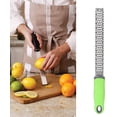thumbnail image 4 of Grater, Multifunctional Corrosion Resistant Kitchen Stainless Steel Cheese Grater Tool Chocolate Lemon Peeler Green, 4 of 5