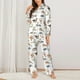 thumbnail image 2 of Balery Snake Conjunto de Pijama con Estampado para Mujer, Conjunto de Dos Piezas con Manga Larga, Ropa de Dormir Suave con Bolsillos, Pijamas Cómodos-Small, 2 of 7