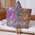 thumbnail image 5 of Multicolor Paisley and Floral Pattern Hooded Bath Towel，50"x30" for Ages 3 To 12 Kids, Quick Dry Lightweight Soft Microfiber Hood Beach Towel Cover Up for Kids, 5 of 7