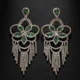 thumbnail image 1 of New pomegranate flower tassel rhinestone earrings simple and fashionable full, 1 of 1