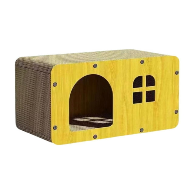 Rascador de cartón corrugado para gatos, caja para garras, decoración del hogar, cama, cueva para hacer ejercicio, gatito, dormir, jugar, juguete para mascotas L