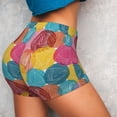 thumbnail image 2 of Sikiie Colorful Wool Balls Print Workout Shorts Women Scrunch Butt Gym Shorts Seamless High Waist Tummy Control Yoga Biker Athletic Shorts, 2 of 5