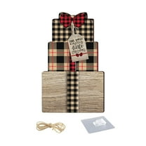 Door Hanging Decoration Wood Christmas Tree Sign Farmhouse Hanging Plaque For Porch Seasonal Home Outdoor Front Entry