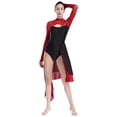 thumbnail image 3 of vastwit Maillot de Ballet en Maille Patchwork Découpé pour Femmes Robe de Danse Fluide Bourgogne m, 3 of 6