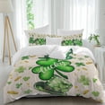 thumbnail image 2 of Green St. Patrick's Day Bedding 3 Piece Duvet Cover Set Queen Size, Lucky S Love Heart Rustic Soft Microfiber Comforter Cover with Zipper Closure & Pillowcases, Wrinkle & FadeResistant Quilt Cover, 2 of 9